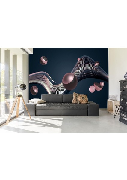 3D Yuvarlak Grafik Desen Duvar Kağıdı