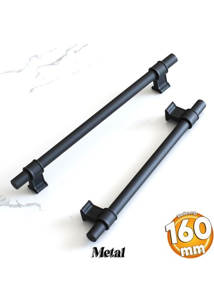 Hisar 160 mm Siyah Kulp Mobilya Mutfak Dolap Çekmece Dolabı Kapak Kulbu Kulpları Kulbu Metal 16 mm