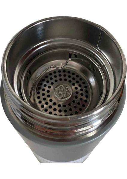Modern Çift Vakum Yalıtımlı Yandan Deri Tutacaklı Gri Sıcak/soğuk 450 ml Günlük, Hediyelik Termos
