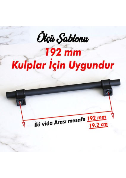 Hisar 192 mm Siyah Kulp Mobilya Çekmece Mutfak Dolap Kapak Dolabı Kulbu Kulpları Kulbu Metal 19.2 mm fırsatları