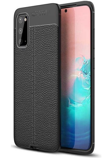 Galaxy S20 Kılıf Niss Deri Desenli Silikon Kılıf