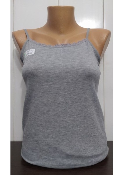 8103 Berrak Bayan Ip Askılı Atlet Füme Melanj - M