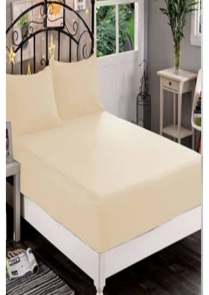 Çift Kişilik İnce Penye Lastikli Çarşaf 150x200 Cm 2 Adet Yastık Kılıflı