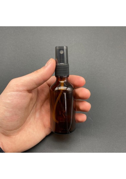 JUNİBELİW 5 Adet Çok Amaçlı Amber 50ML Sprey Fısfıs Kolonya Dezenfektan Cam Şişe Fıs Fıs 5X50ML