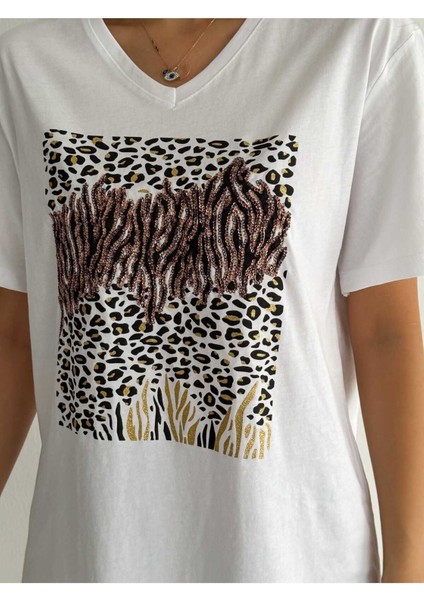 Kadın Büyük Beden Yeni Sezon %100 Pamuk Işlemeli Nakışlı T-Shirt modelleri