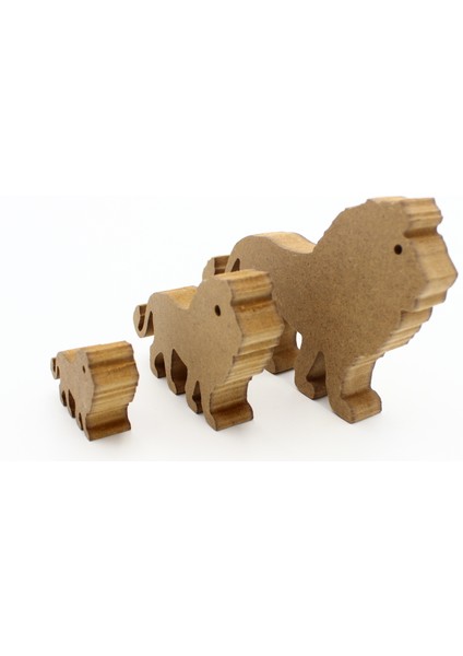 Ahşap Aslan Figürü 3 Lü Takım 15CM 10CM 6cm Ahşap Boyama Ürünü.boyama Etkinliği.okul Öncesi fiyatları