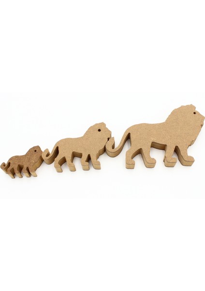 Ahşap Aslan Figürü 3 Lü Takım 15CM 10CM 6cm Ahşap Boyama Ürünü.boyama Etkinliği.okul Öncesi modelleri