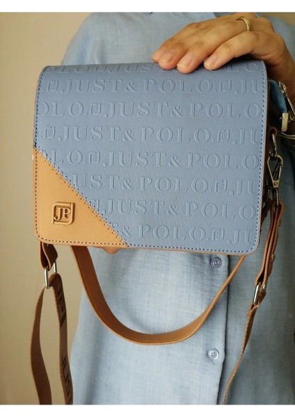 Kadın Mavi-Taba 3 Bölmeli Iki Askılı Omuz ve El ÇANTASI-4072 fiyatları