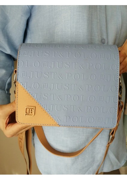 Kadın Mavi-Taba 3 Bölmeli Iki Askılı Omuz ve El ÇANTASI-4072 modelleri