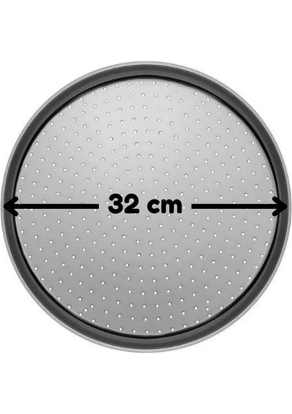 2'Li Set Siyah 45 X 65 Cm Silikon Hamur Açma Matı Ve Pizza Tepsisi 32 Cm