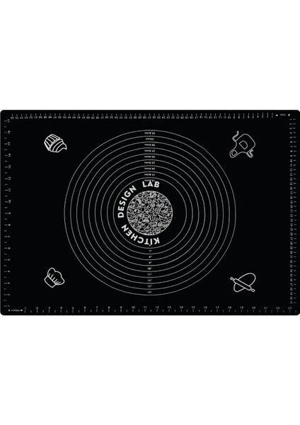2'Li Set Siyah 45 X 65 Cm Silikon Hamur Açma Matı Ve Pizza Tepsisi 32 Cm