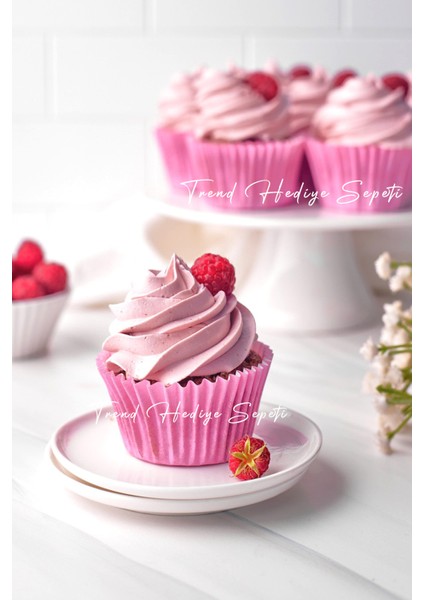 Takribi 200 Adet Büyük Boy Pembe Muffin Kek Kalıbı 50x40 Mm , Cupcake Kağıdı , Brownie Kalıbı