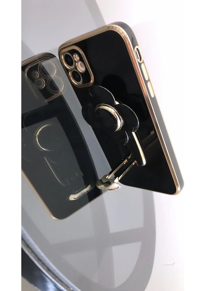 iPhone 14 Uyumlu Aynalı Esnek Tutacaklı Pervane Sök- Tak Moda Tasarım Lüx Kılıf