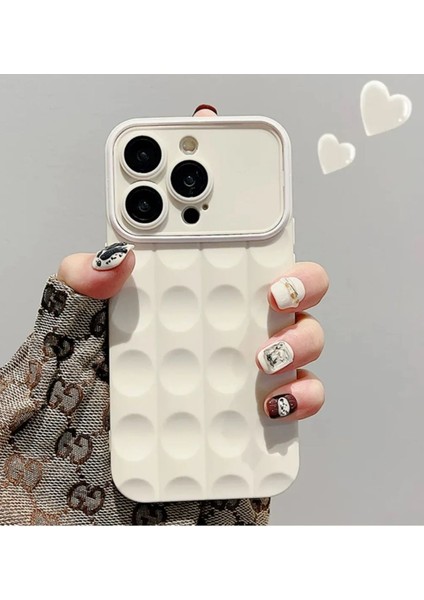 Apple iPhone 15 Pro 3D Çikolata Kavisli Blok Pencere Kamera Koruyucu Mat Yumuşak Silikon Kılıf