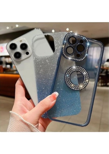 Apple , Iphone 12 ile Uyumlu Swarovski Taşlı Kamera Lens Korumalı Ultra Lux Telefon Kılıfı