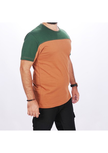 Robalı Garson Tişört Kahve Yeşil