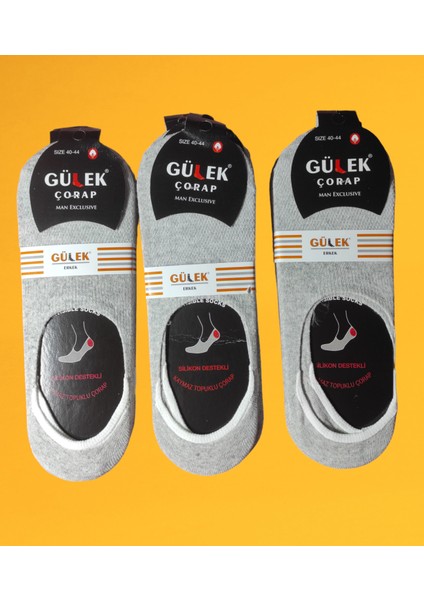 Inci Butik Boxer - Dikişsiz Konforlu Kaymaz Silikonlu Topuk Babet Açık Gri Soket Erkek Çorap 12' Li Pakettir 40-44 fiyatları