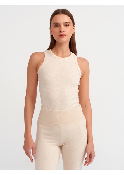 20853 Crop Top-Bej Melanj