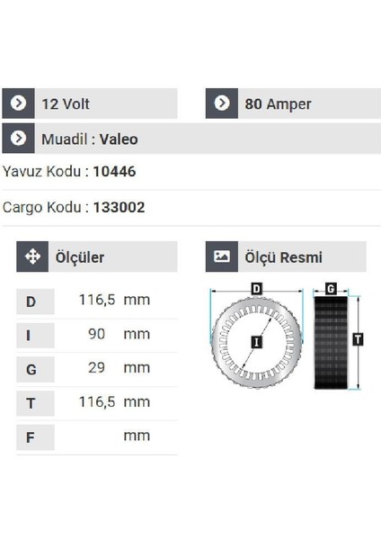 180412 Statör 12V 80A Renault Kango - Clio-Peugeot Partner Megan 1.6 fiyatları