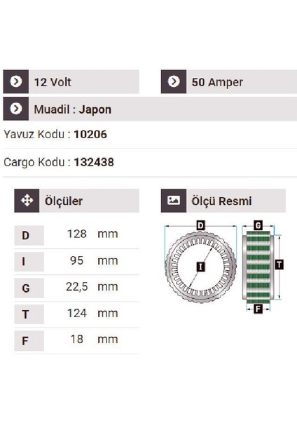 130112 Statör 12V 55A Isuzu Nissan Mazda Dar