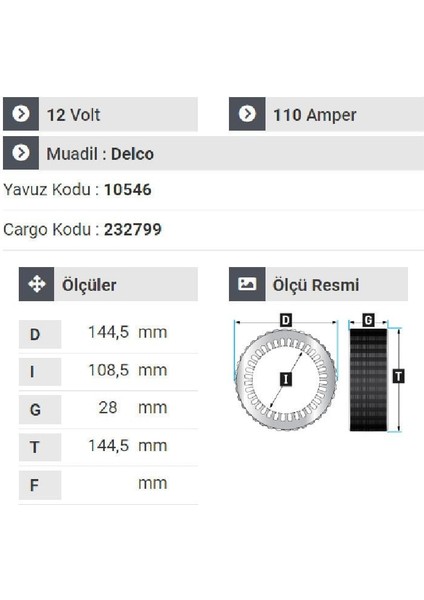 184012 Statör 12V 110A 110-150 Amp. Biçerdöver-Genaral Mot.-Deniz Mot.-Iş Mak. fiyatları