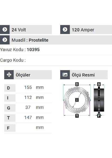 183924 Statör Temsa Otobüs Cummıns Iş Makinası