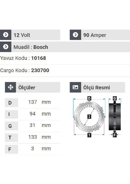 177312 Statör 12V 90A Audi.seat.skoda.caravella 2.5.ford Focus.connenct Kulaklı fiyatları