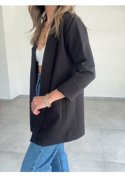 Fuşya Blazer Ceket Siyah - L modelleri