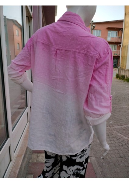 Batik Desen Bayan Gömlek Pembe - L/xl