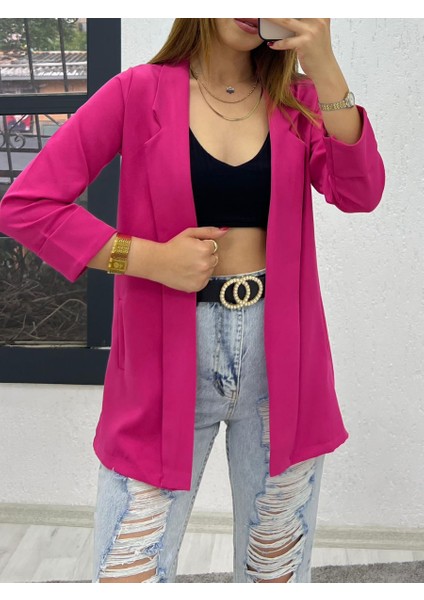 Fuşya Blazer Ceket Fuşya - S