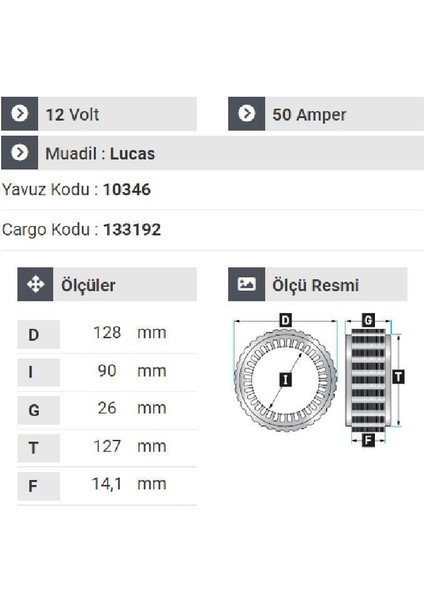 153112 Statör 12V 50A Fatih Kamyon Ford Minibüs Y.m fiyatları