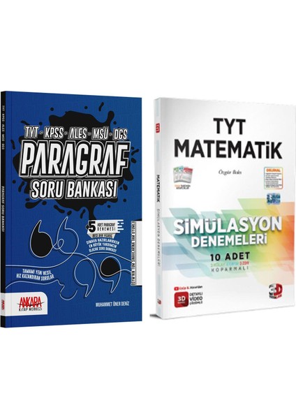 TYT Matematik Deneme - Ankara Kitap Merkezi Paragraf Soru Bankası Seti 2'li Set