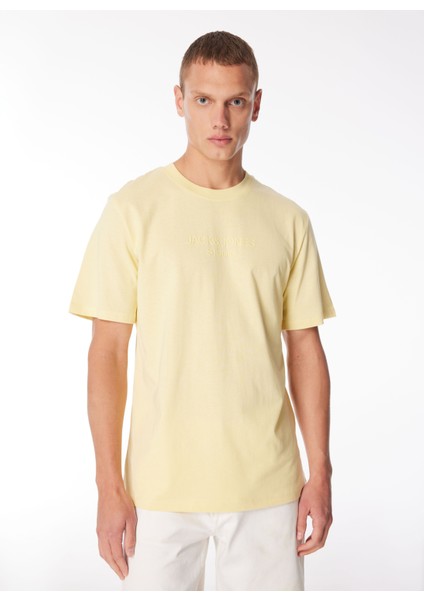 Yuvarlak Yaka Sarı Erkek T-Shirt Jprblulouı Tee Ss Crew Neck Exc