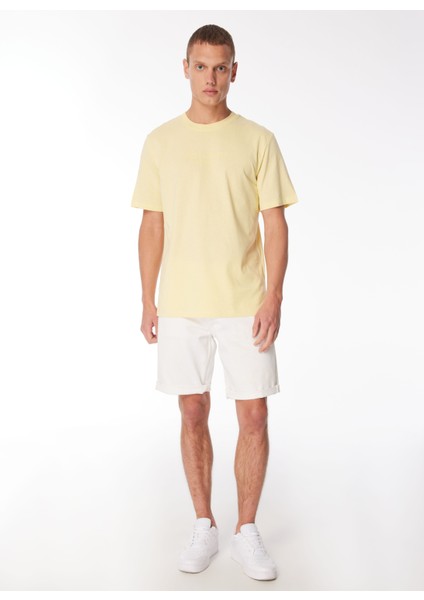 Yuvarlak Yaka Sarı Erkek T-Shirt Jprblulouı Tee Ss Crew Neck Exc