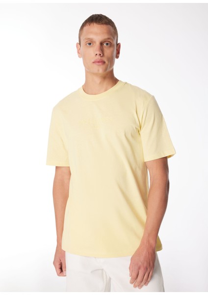 Yuvarlak Yaka Sarı Erkek T-Shirt Jprblulouı Tee Ss Crew Neck Exc
