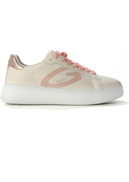 Bej - Pembe Kadın Deri SNEAKERG03G100028