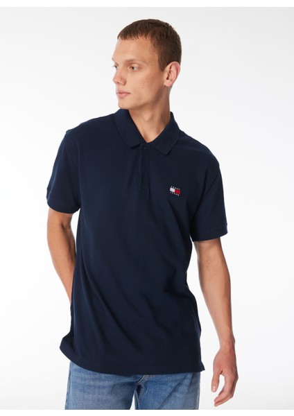 Tommy Jeans Düz Lacivert Erkek Polo T-Shirt DM0DM18314C1G