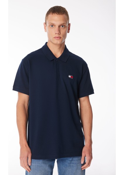 Tommy Jeans Düz Lacivert Erkek Polo T-Shirt DM0DM18314C1G