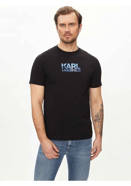 Bisiklet Yaka Siyah Erkek T-Shirt 755063542241