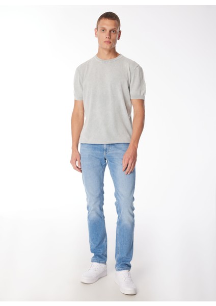 Gmg Fırenze Bisiklet Yaka Slim Fit Gri Erkek Kazak GU24MSS04001