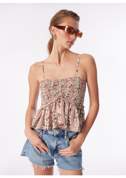 Kalp Yaka Sarı Kadın Bluz W241605500-KOLSUZ Bluz fırsatları