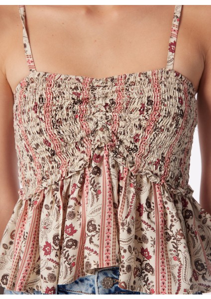 Kalp Yaka Sarı Kadın Bluz W241605500-KOLSUZ Bluz indirimleri