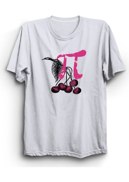 Cherry Pi, Pi Sayısı ve Kiraz, Mizah Tasarım Baskılı, %100 Pamuk Tişört