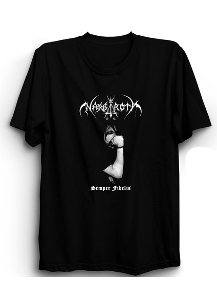 Nargaroth, Semper Fidelis, Rock Metal Müzik Grubu Baskılı, %100 Pamuk Tişört