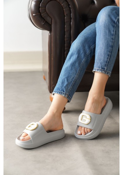 Kadın Kibola Tokalı Terlik - Gri modelleri