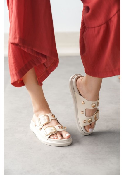 Kadın Ecole Tokalı Terlik - Ten Deri modelleri