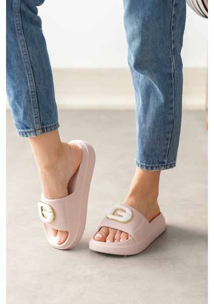 Kadın Kibola Tokalı Terlik - Pembe