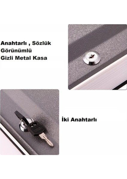 Sözlük Görünümlü Kasa Secret Safe Gizli Para ve Değerli Eşya Kasası 18X11X5 1 Adet