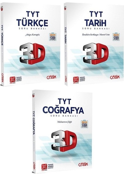 TYT Türkçe Soru Bankası - Tarih Soru Bankası - Coğrafya Soru Bankası 3'lü Set