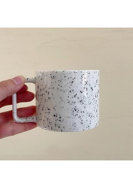 Yaratıcı Nordic Kupa Ins Kare Handgrip Bardaklar Seramik Kupalar Kahve Kupa Süt Çay Bardağı Drinkware | Kupalar (Siyah) (Yurt Dışından)